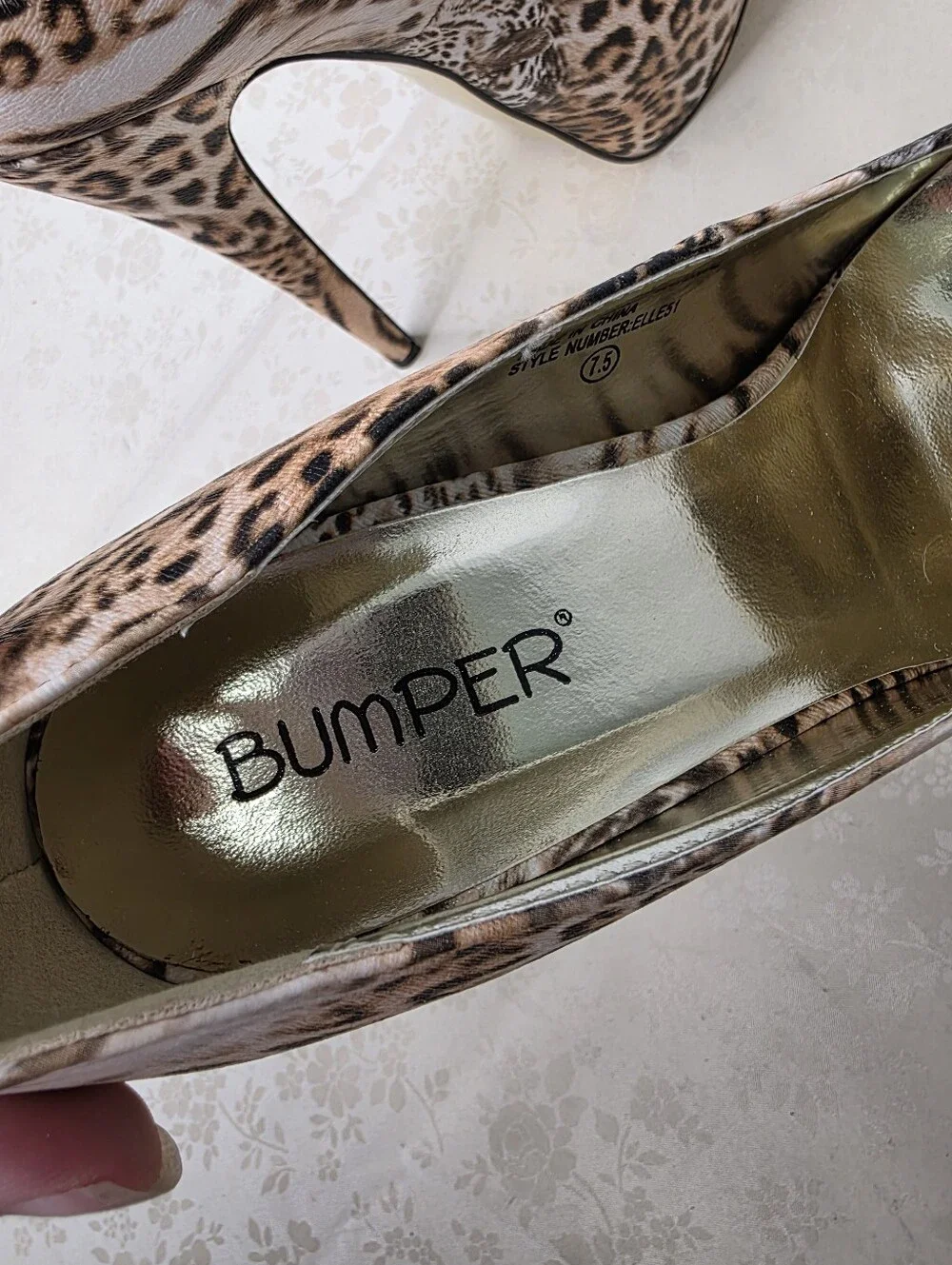 Bumper Animal Print Platform Heels Pumps Tiger Leopard Stiletto Size 7.5